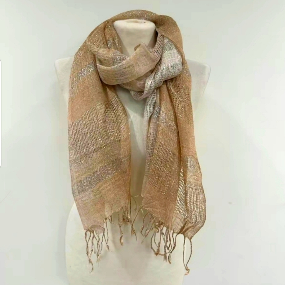 Beautiful thin Sparkly Gold Scarf